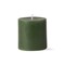 3X3 Custom Color Paraffin Wax Pillar Dark Green Flat-Topped Candle For Mixed Displays Tall Hurricanes Everyday, Burn Time 30 Hours